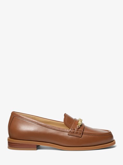 Dina Leather Loafer in LUGGAGE | Michael Kors