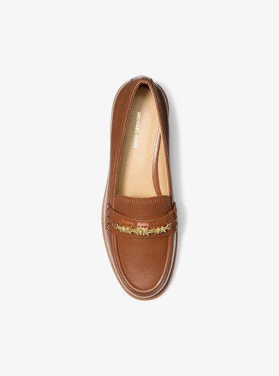 Dina Leather Loafer in LUGGAGE | Michael Kors