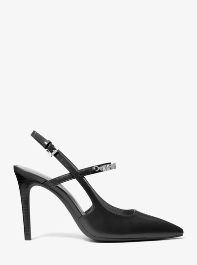Dina Flex Leather Slingback Pump in BLACK | Michael Kors