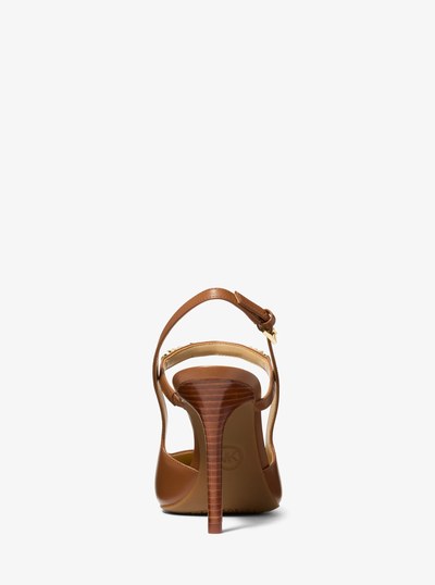 Dina Flex Leather Slingback Pump in LUGGAGE | Michael Kors