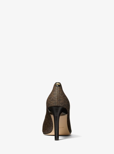 Kasia Signature Logo Pump in BROWN | Michael Kors