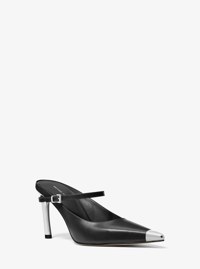 Escarpin &agrave; talon haut de style mule Kasia en cuir