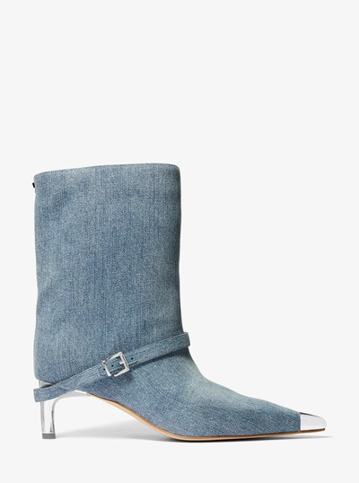 Kasia Denim Belted Boot in NEW HRZN WSH | Michael Kors