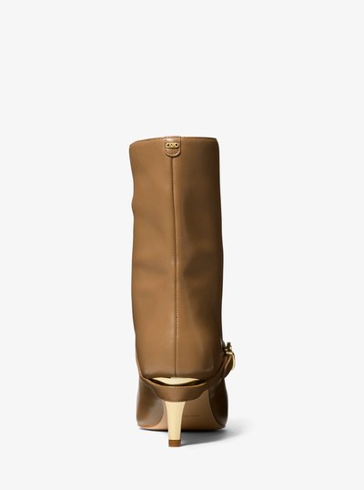 Kasia Leather Buckle Boot in HUSK | Michael Kors