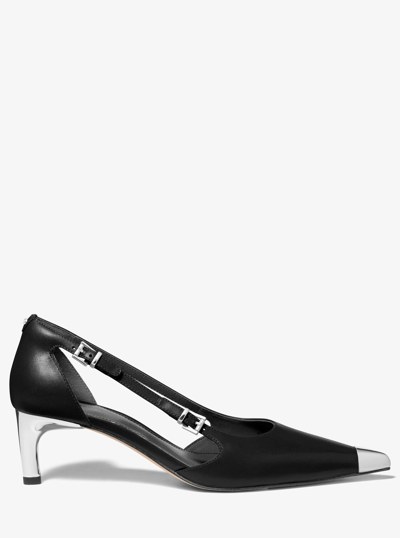 Kasia Leather Kitten Pump in BLACK | Michael Kors