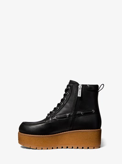 Kenny Leather Platform Boot in BLACK | Michael Kors