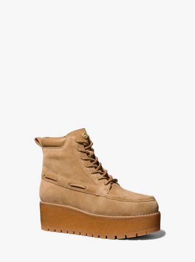 Kenny Suede Platform Boot in HUSK | Michael Kors