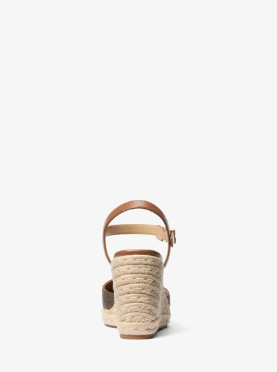 Kenzie Signature Logo Espadrille Wedge in BROWN | Michael Kors