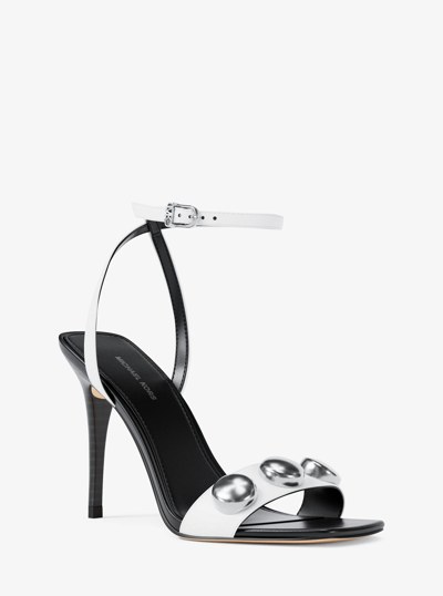 Liana Studded Leather Sandal in OPTIC WHITE | Michael Kors