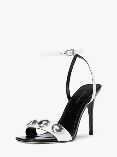 Liana Studded Leather Sandal in OPTIC WHITE | Michael Kors