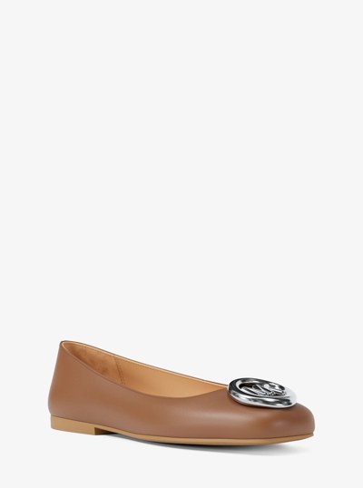 Milan Leather Ballet Flat in LUGGAGE | Michael Kors