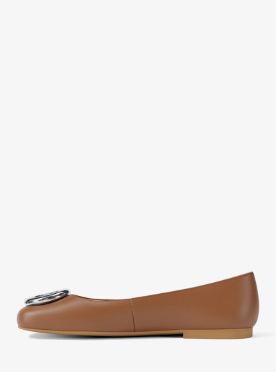 Milan Leather Ballet Flat in LUGGAGE | Michael Kors