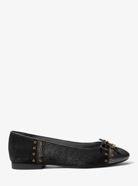 Chausson de ballet Piper Flex en cuir &agrave; &oelig;illets et en poils de veau