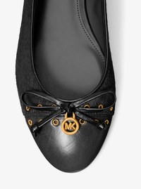 Chausson de ballet Piper Flex en cuir &agrave; &oelig;illets et en poils de veau