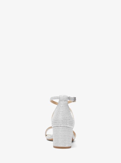 Serena Flex Glitter Chain-Mesh Sandal in SILVER | Michael Kors