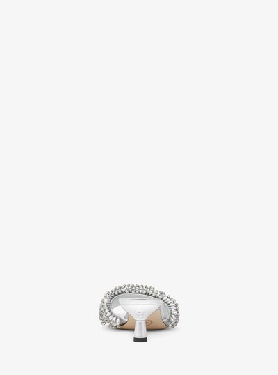 Amal Crystal Embellished Metallic Leather Kitten Heel