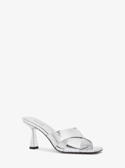 Clara Metallic Snake Embossed Leather Mule