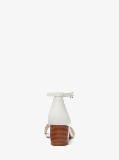 Rory Flex Leather and Logo Sandal in CREAM | Michael Kors