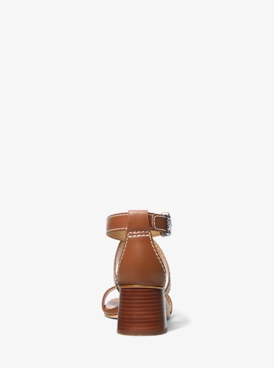 Ashton Leather Sandal in LUGGAGE | Michael Kors