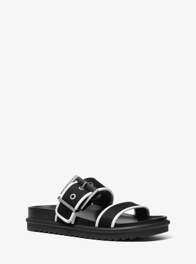 Colby Two-Tone Neoprene Slide Sandal in OPTIC WHITE/BLK | Michael Kors