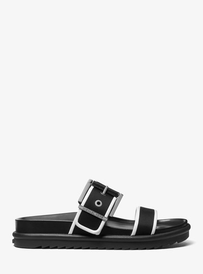 Colby Two-Tone Neoprene Slide Sandal in OPTIC WHITE/BLK | Michael Kors