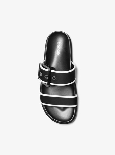 Colby Two-Tone Neoprene Slide Sandal in OPTIC WHITE/BLK | Michael Kors