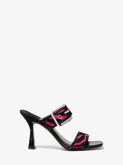 Colby Zebra Print Calf Hair Sandal in CERISE MULTI | Michael Kors