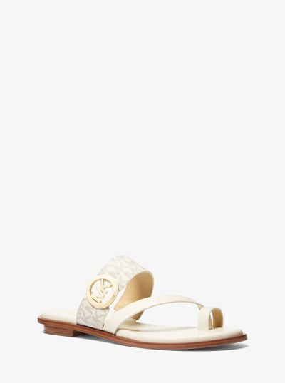 Sandale Vera &agrave; logo Signature in VANILLE | Michael Kors