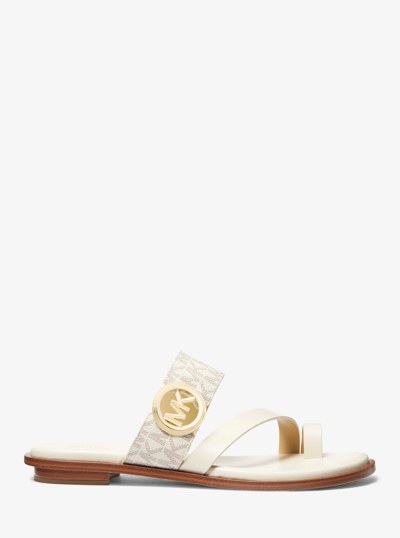 Sandale Vera &agrave; logo Signature in VANILLE | Michael Kors