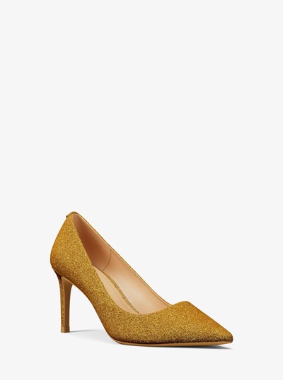 Alina Glitter Embellished Leather Pump in BRONZE | Michael Kors
