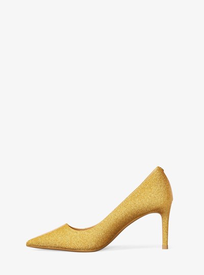 Alina Glitter Embellished Leather Pump in BRONZE | Michael Kors