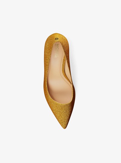 Alina Glitter Embellished Leather Pump in BRONZE | Michael Kors
