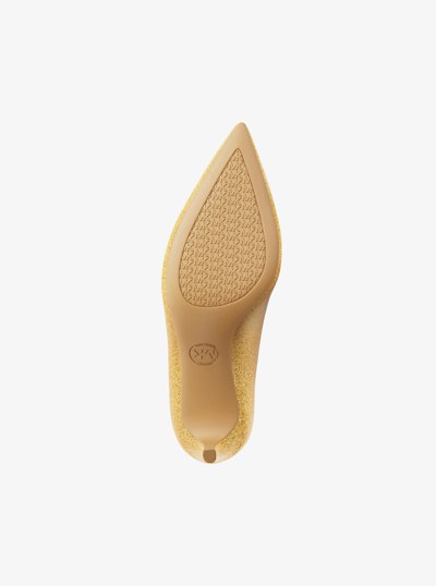 Alina Glitter Embellished Leather Pump in BRONZE | Michael Kors