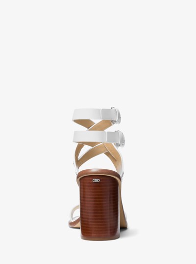 Irene Studded Leather Block Heel Sandal in OPTIC WHITE | Michael Kors