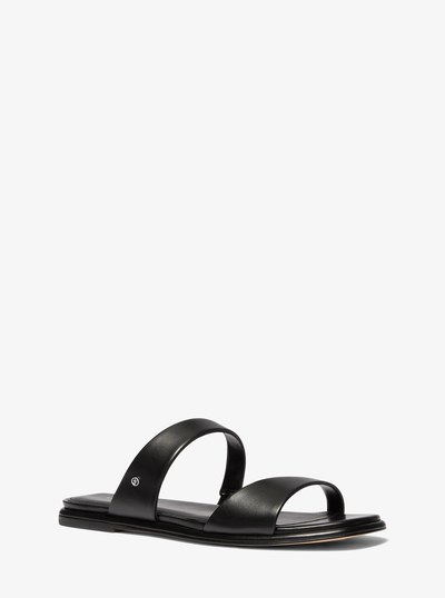 Jaida Leather Sandal in BLACK | Michael Kors