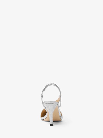 Jaida Glitter Embellished Leather Pump in SILVER | Michael Kors