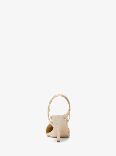 Jaida Glitter Embellished Leather Pump in PALE GOLD | Michael Kors