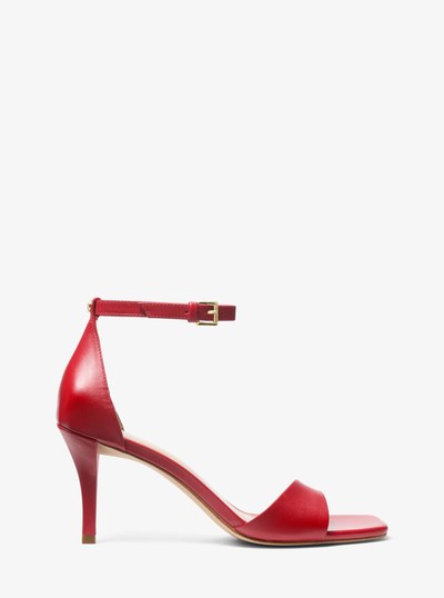 Jaida Leather Sandal in CRIMSON | Michael Kors