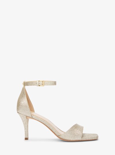 Jaida Metallic Leather Sandal in PALE GOLD | Michael Kors