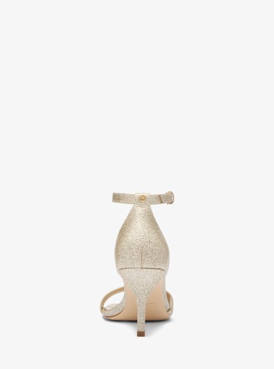 Jaida Metallic Leather Sandal in PALE GOLD | Michael Kors