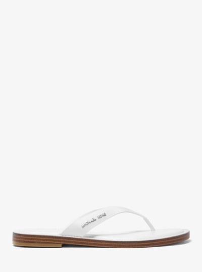 Koko Leather Flip Flop in OPTIC WHITE | Michael Kors
