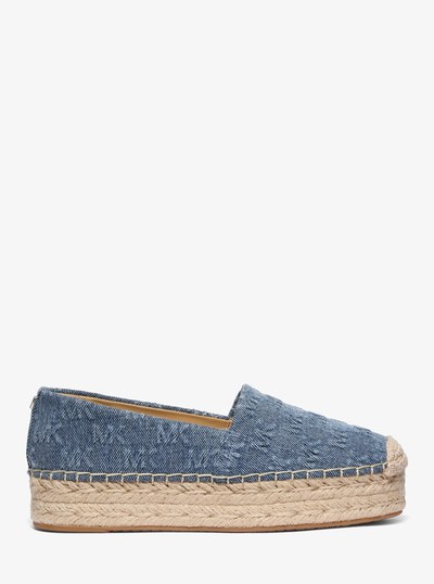 Lynn Logo Embossed Denim Platform Espadrille in UNION WASH | Michael Kors