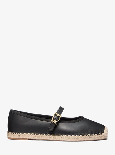 Lynn Leather Ballet Espadrille in BLACK | Michael Kors