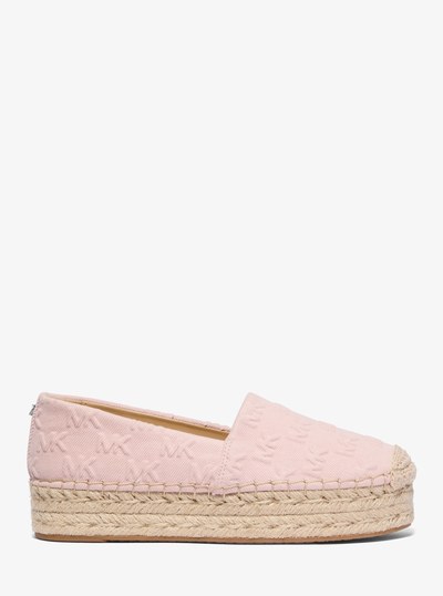 Lynn Logo Embossed Denim Platform Espadrille