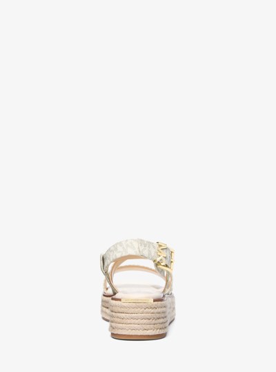 Lynn Signature Logo Platform Espadrille Sandal in VANILLA | Michael Kors