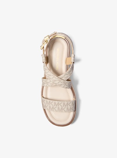 Lynn Signature Logo Platform Espadrille Sandal in VANILLA | Michael Kors