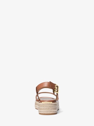 Lynn Leather Platform Espadrille Sandal in LUGGAGE | Michael Kors