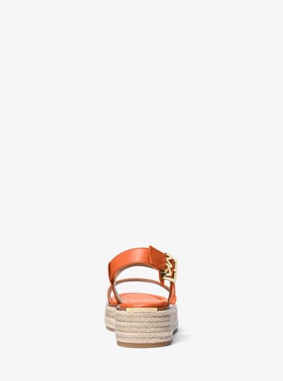 Lynn Leather Platform Espadrille Sandal in ORANGE PUNCH | Michael Kors