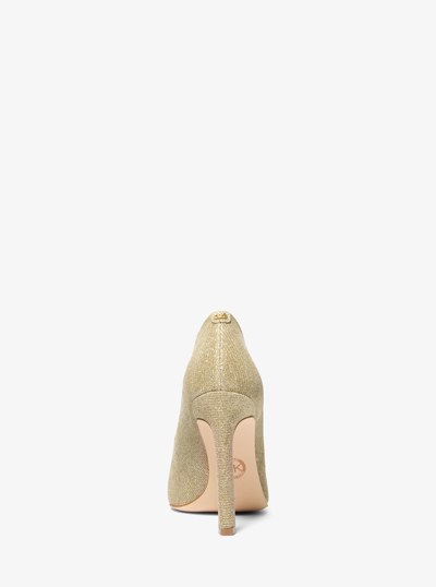 Amara Glitter Chain Mesh Mid Pump in PALE GOLD | Michael Kors