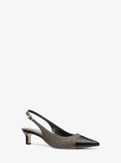 Amara Signature Logo Slingback Pump in BROWN | Michael Kors
